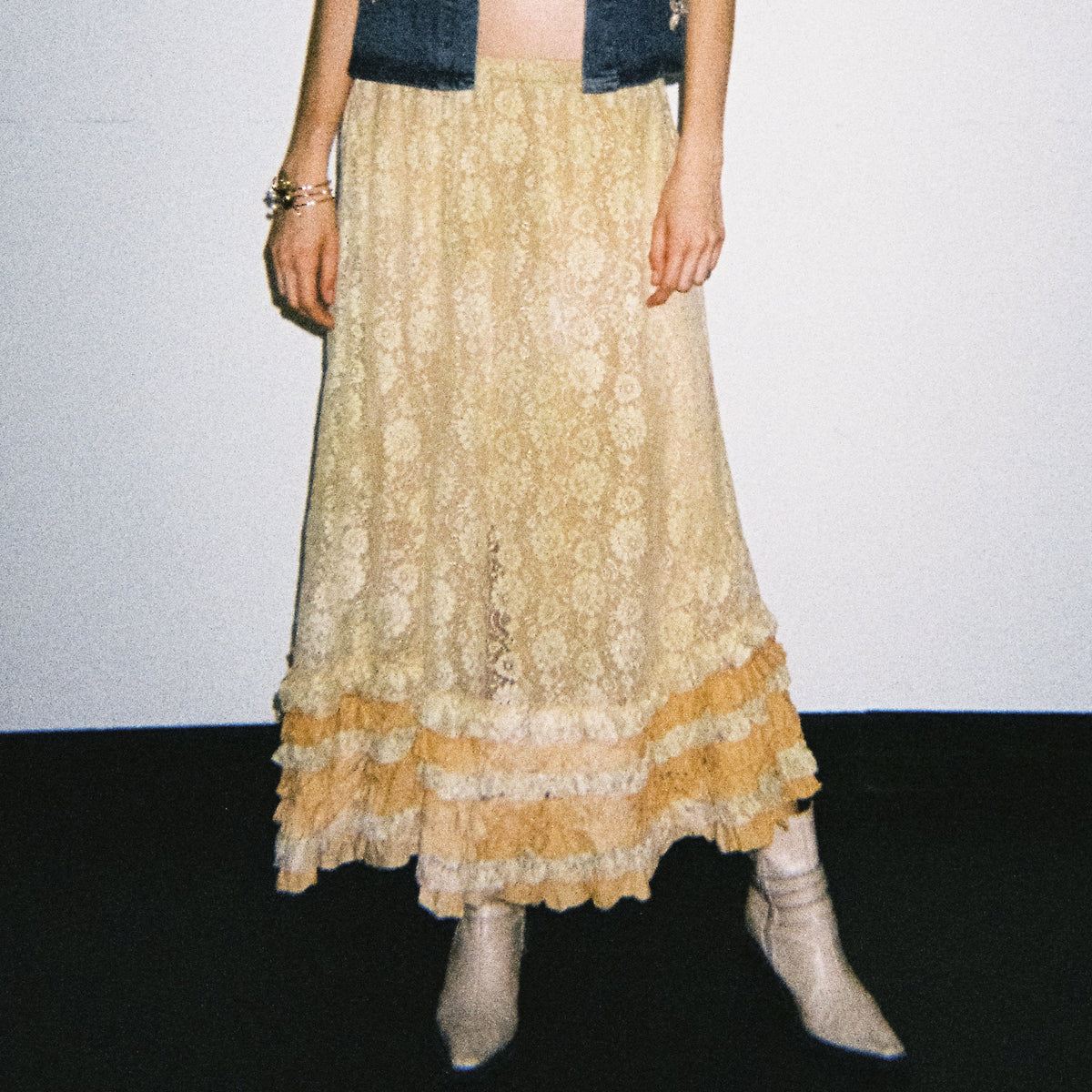 Norma Vintage _yellow lace skirt – Krizia Robustella