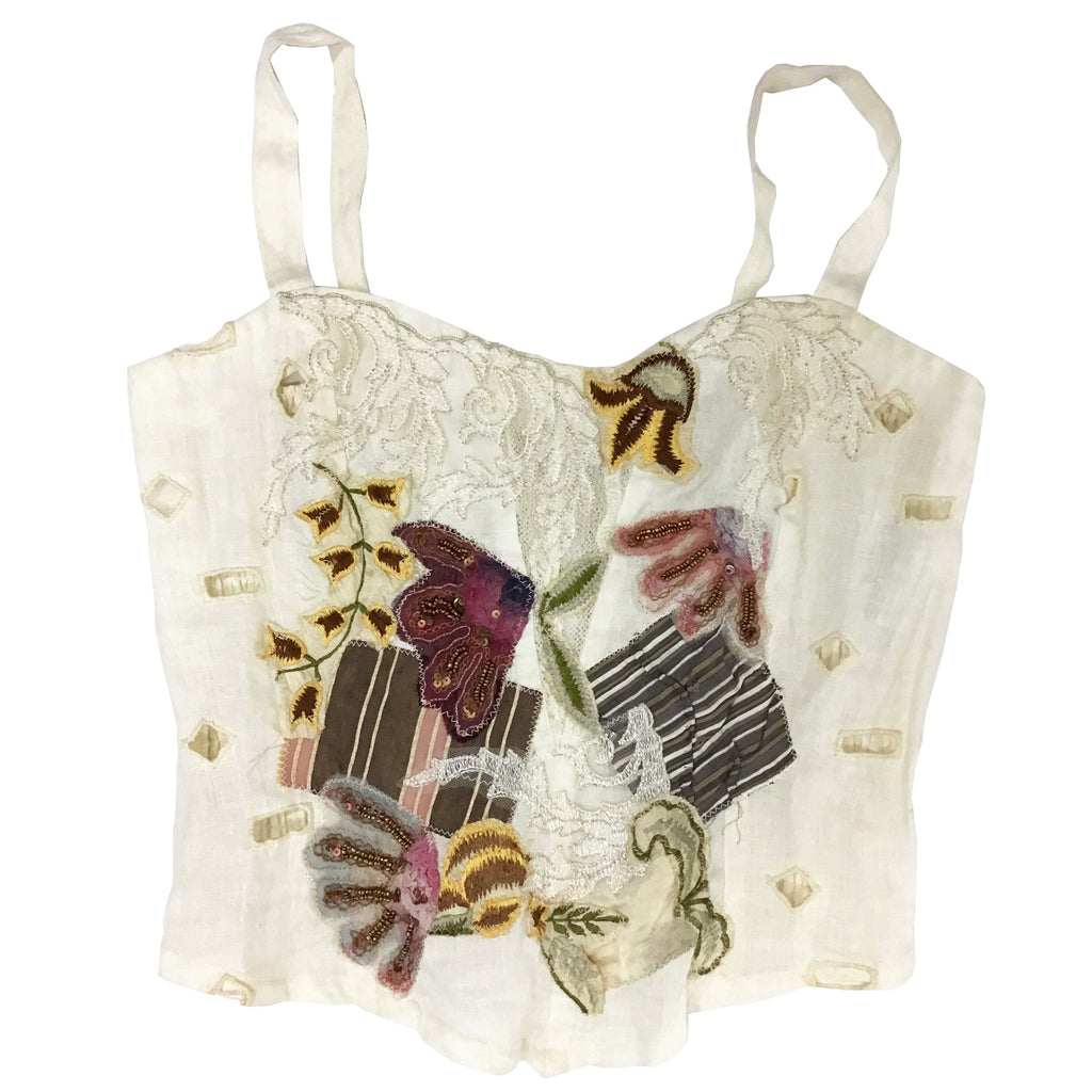 Norma Vintage _white flowers top