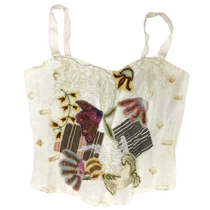Norma Vintage _white flowers top