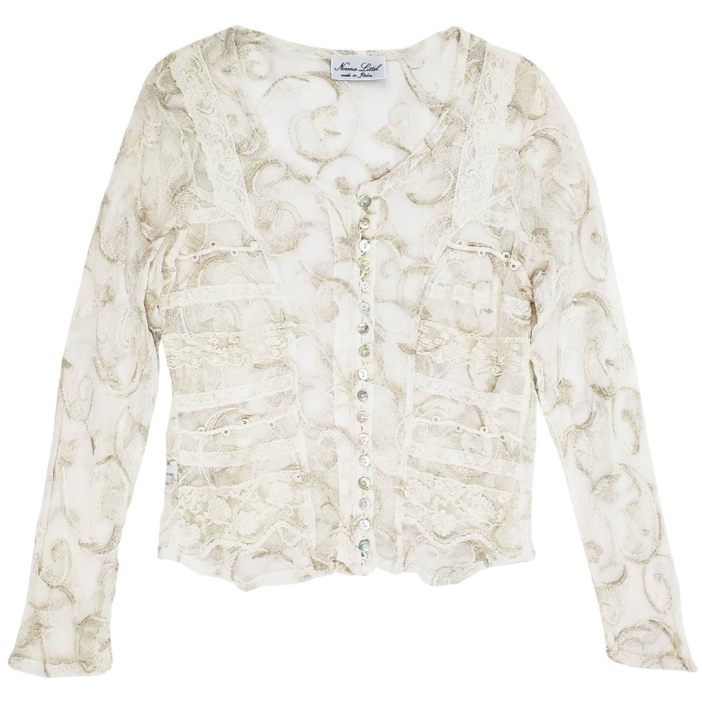 Norma Vintage _embroidered mesh top