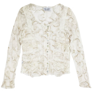Norma Vintage _embroidered mesh top