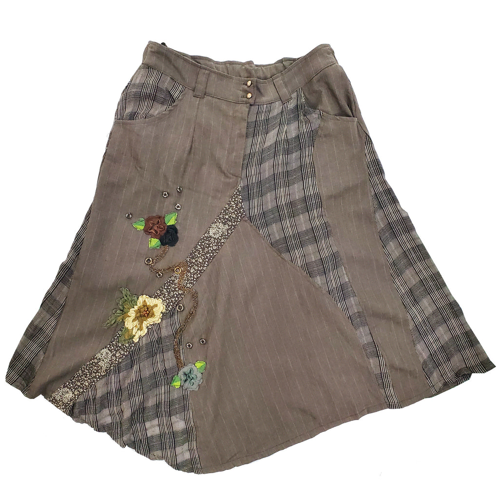Norma Vintage _irregular plaid skirt