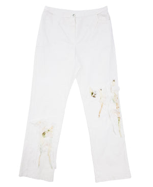 Norma Vintage _white flowers trousers