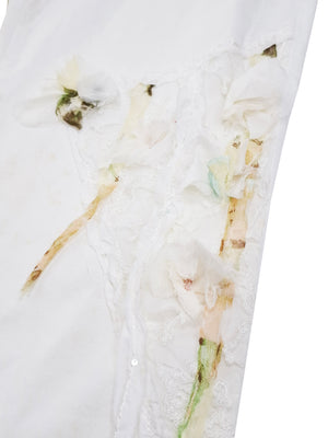 Norma Vintage _white flowers trousers