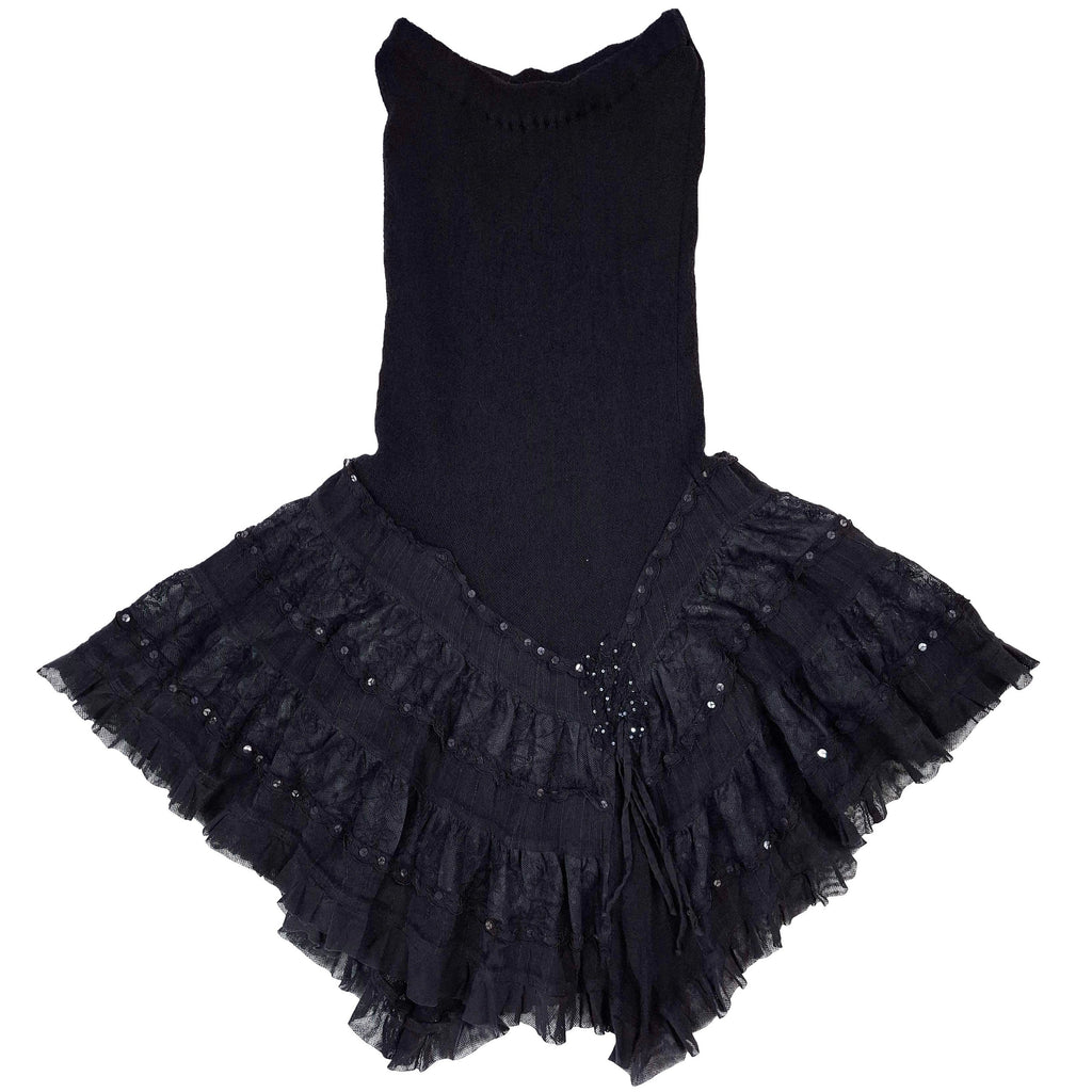 Norma Vintage _black ruffled skirt