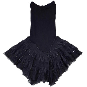 Norma Vintage _black ruffled skirt