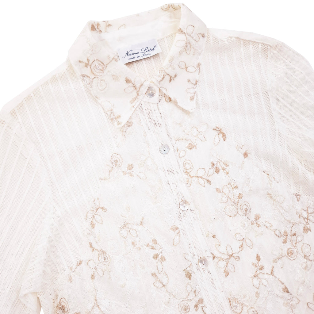 Norma Vintage _mesh & linen shirt
