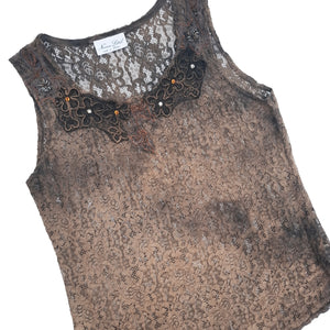 Norma Vintage _brown lace t-shirt