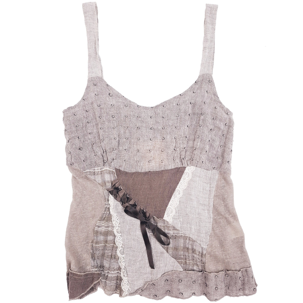 Norma Vintage _knit & linen top