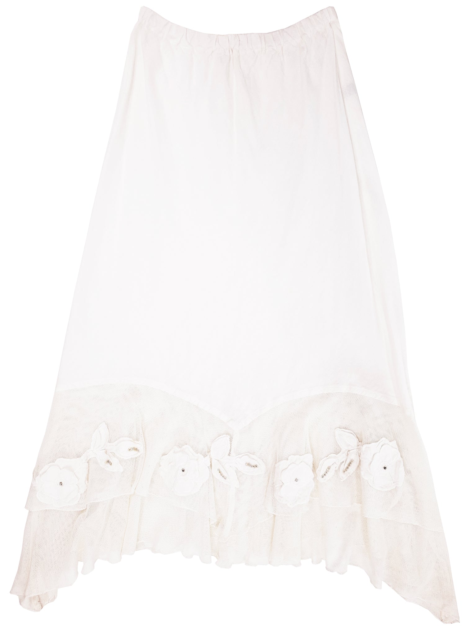 Norma Vintage _white linen skirt