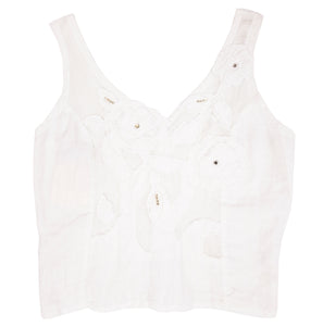Norma Vintage _white linen top