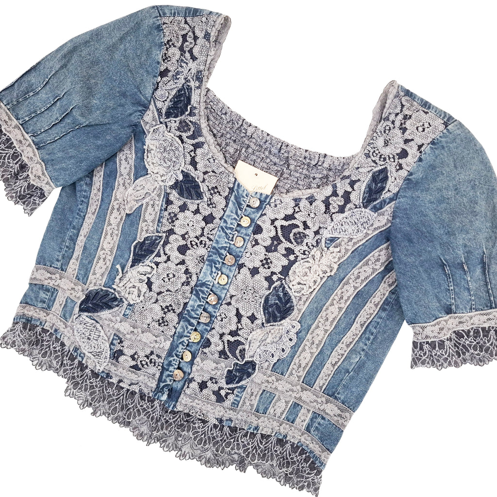 Norma Vintage _denim sleeves corset