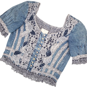 Norma Vintage _denim sleeves corset