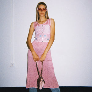 Norma Vintage _knit pink long dress