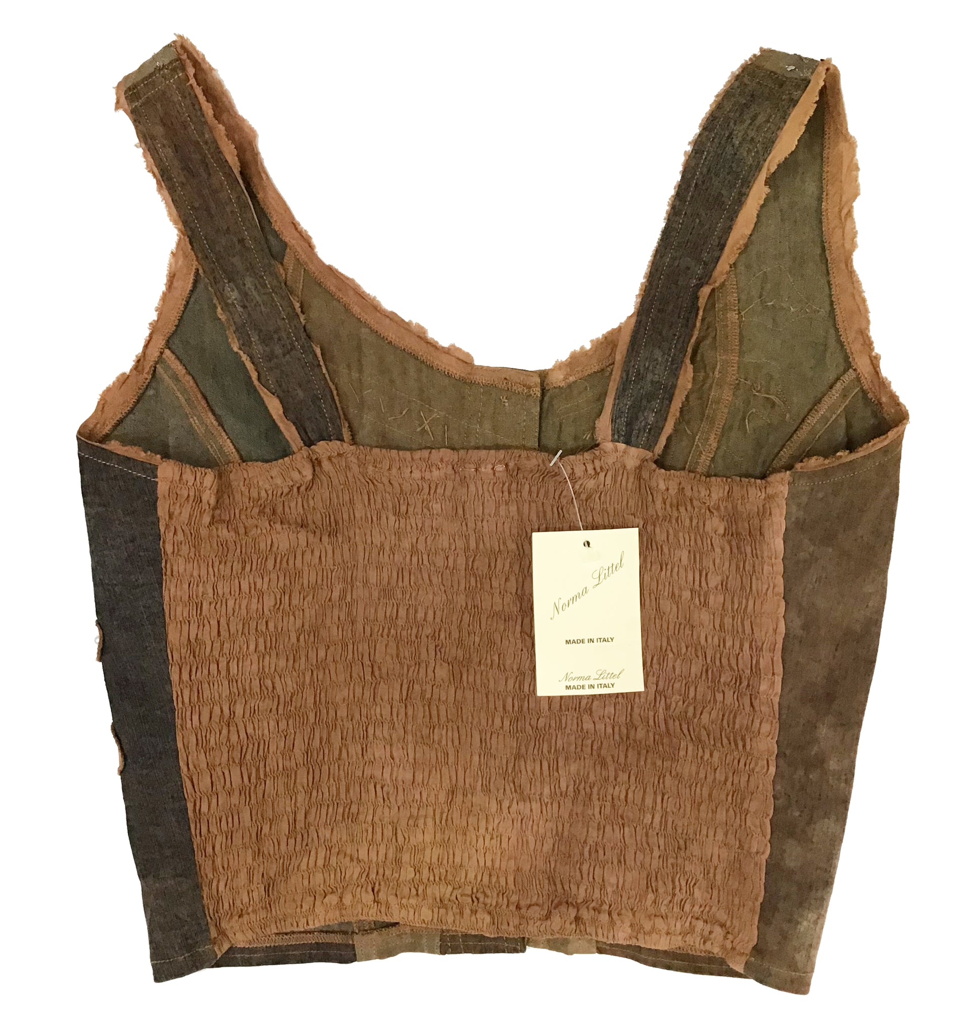 Norma Vintage _shiny brown denim corsé