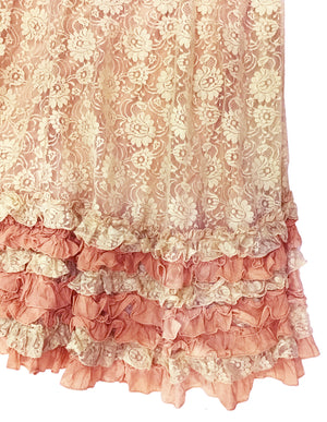 Norma Vintage _yellow lace skirt