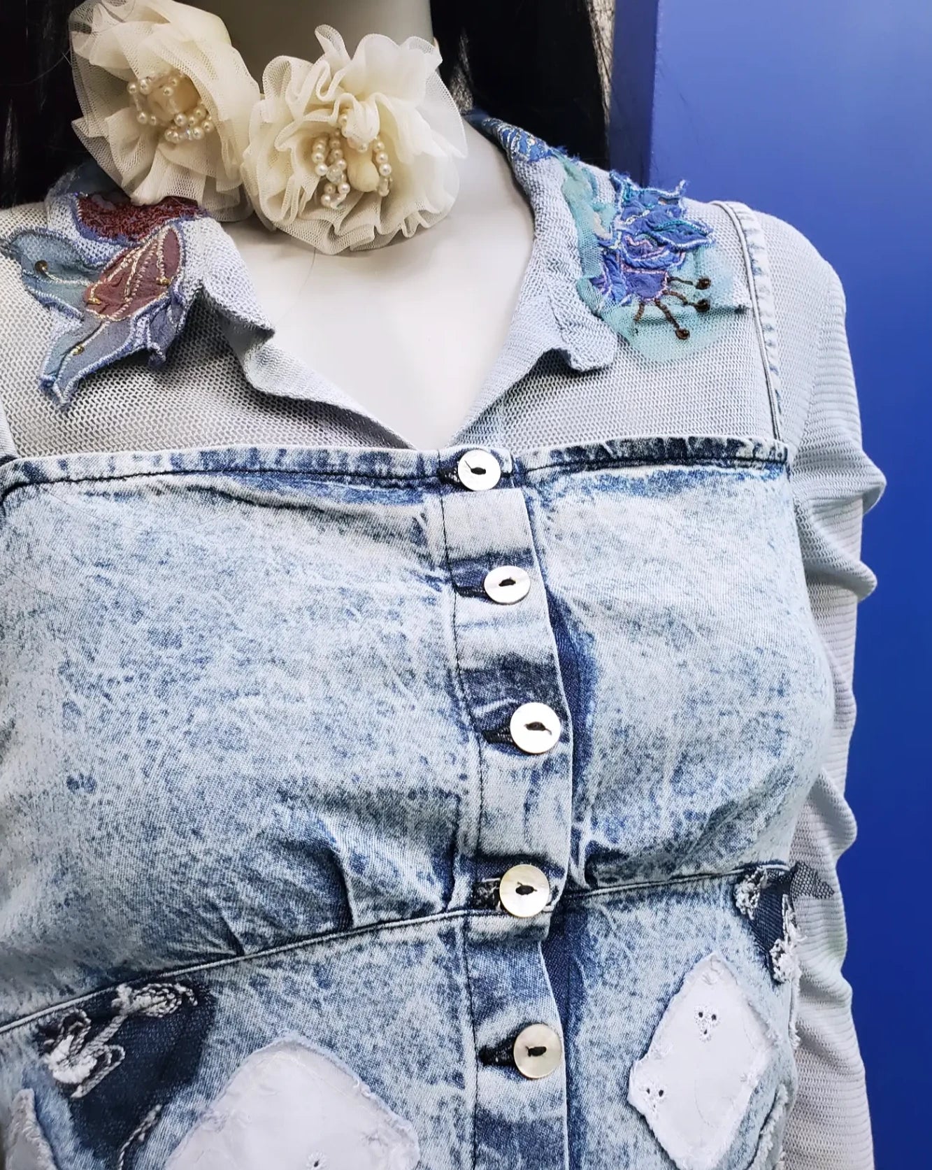 Norma Vintage _square denim top