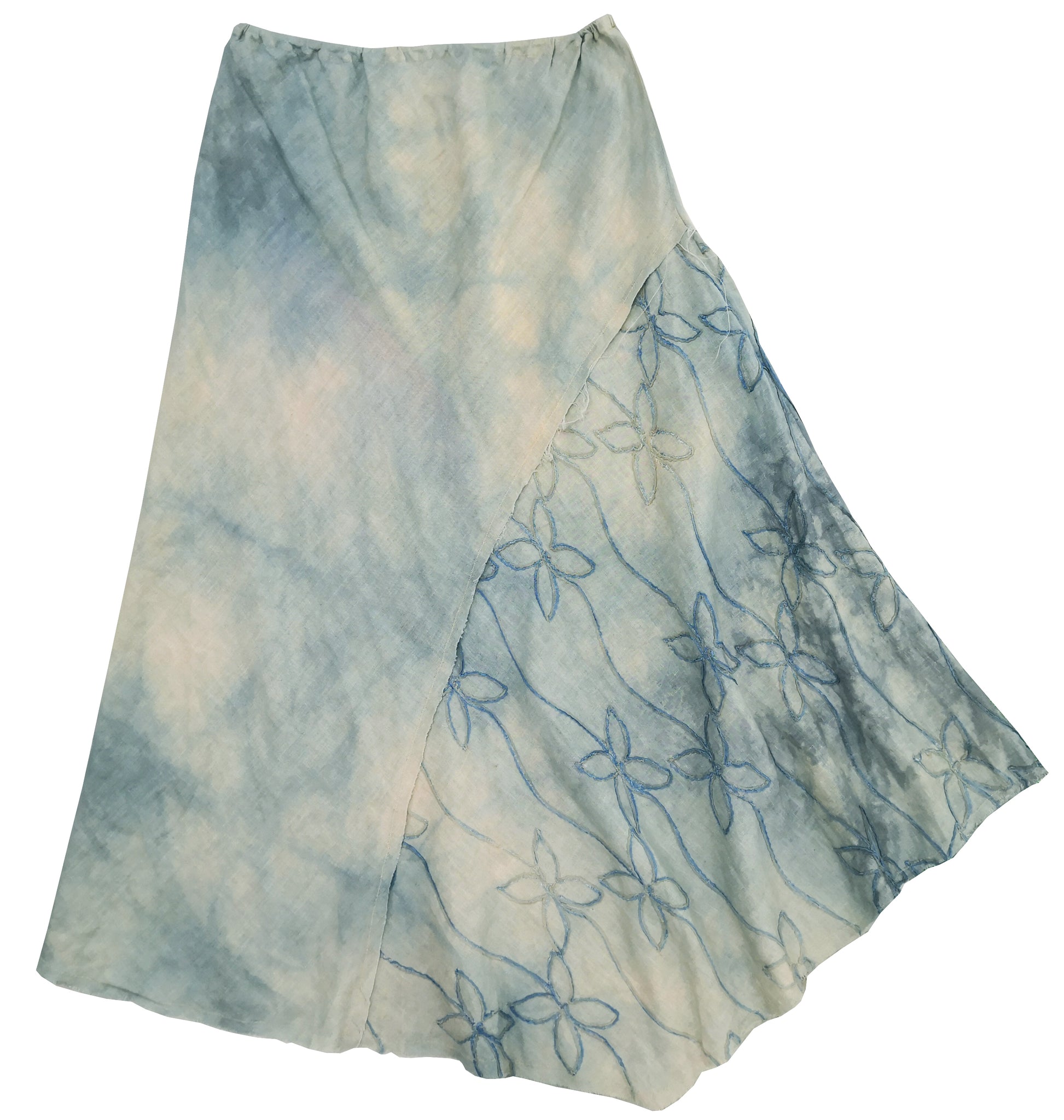 Norma Vintage _blue flowers skirt