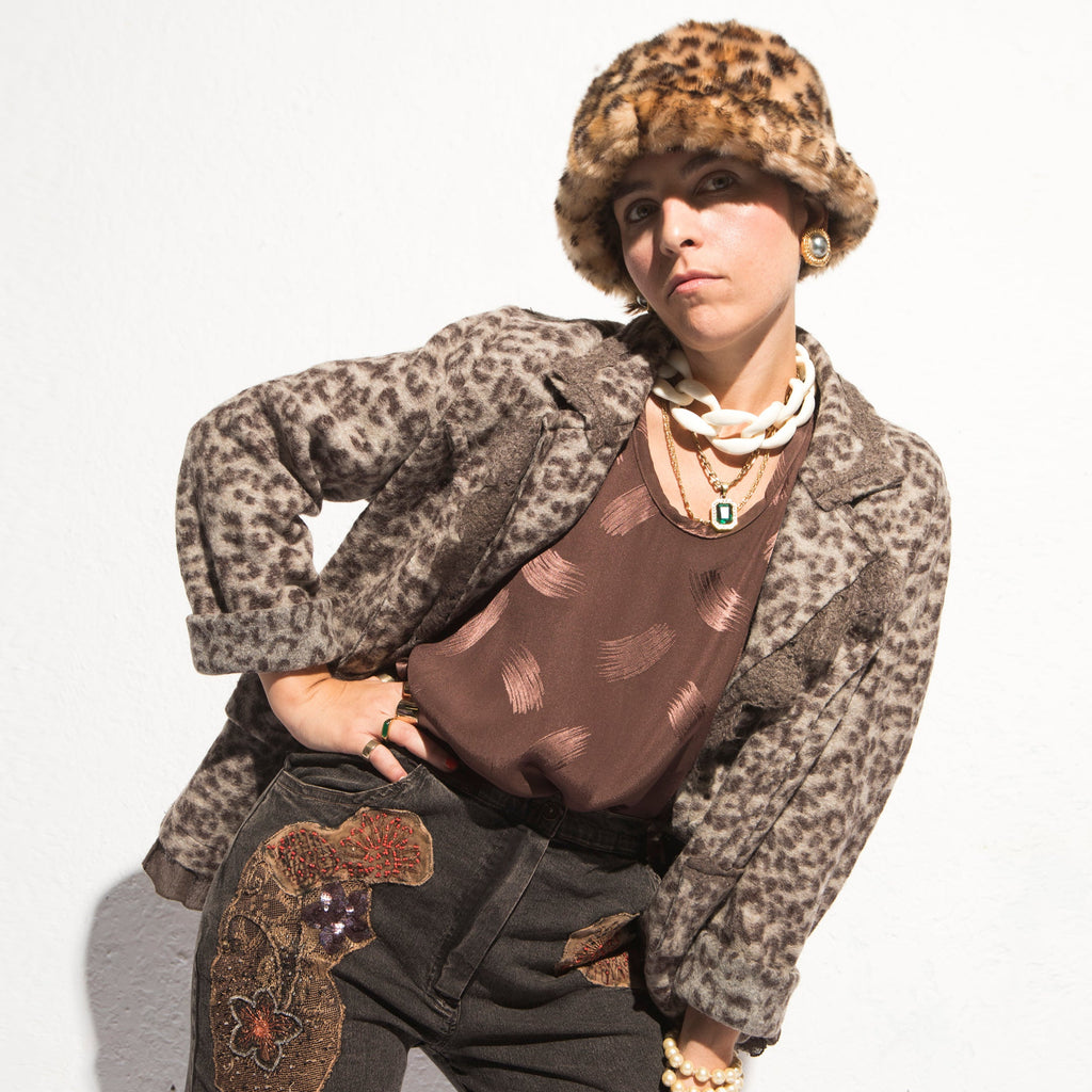 Norma Vintage _wool leopard jacket