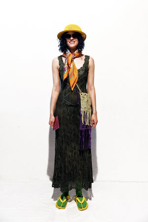 Norma Vintage _dark green dress