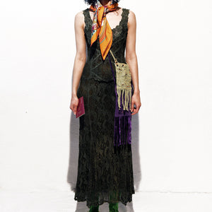 Norma Vintage _dark green dress