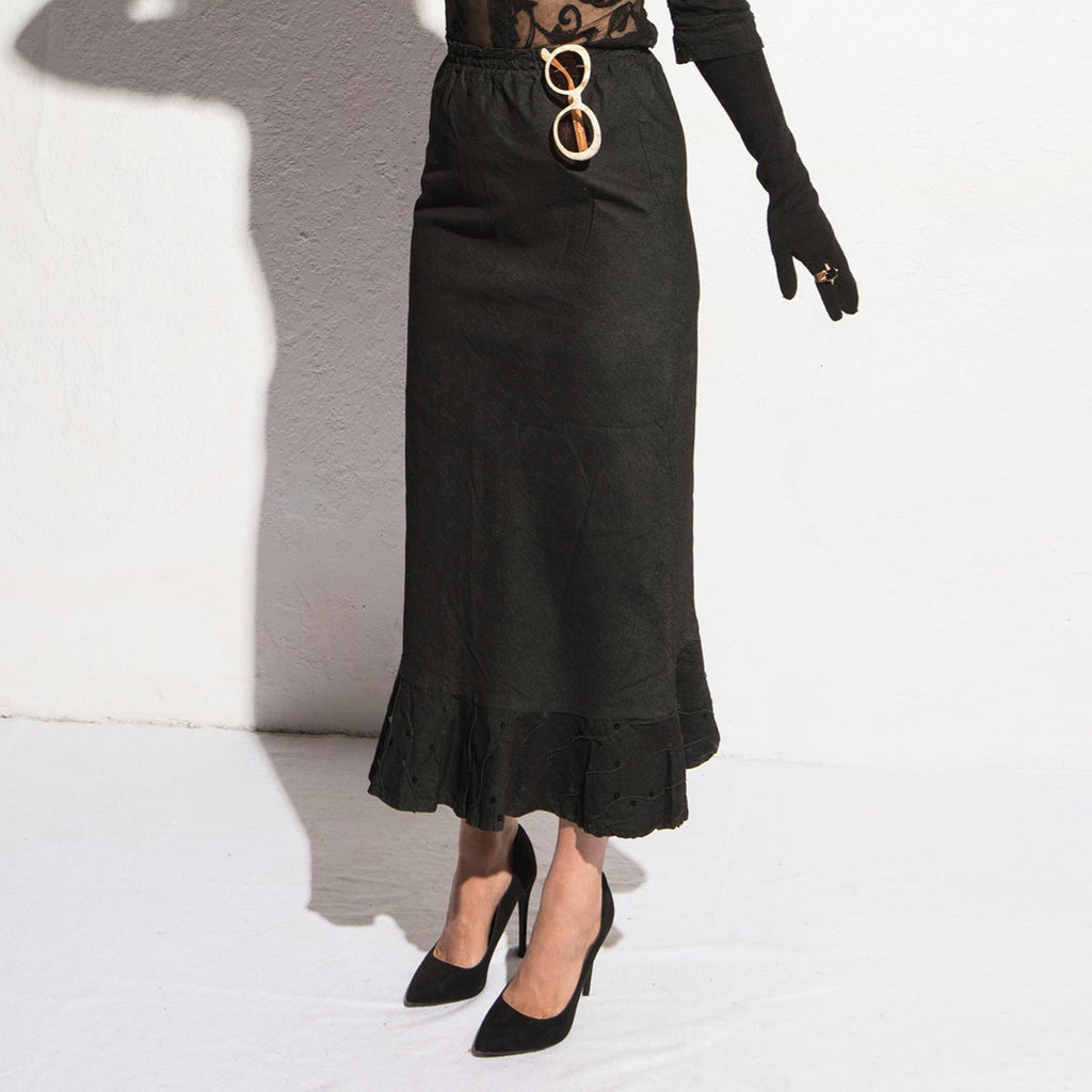Norma Vintage _sequins denim skirt