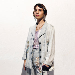 Norma Vintage _flowers denim jacket