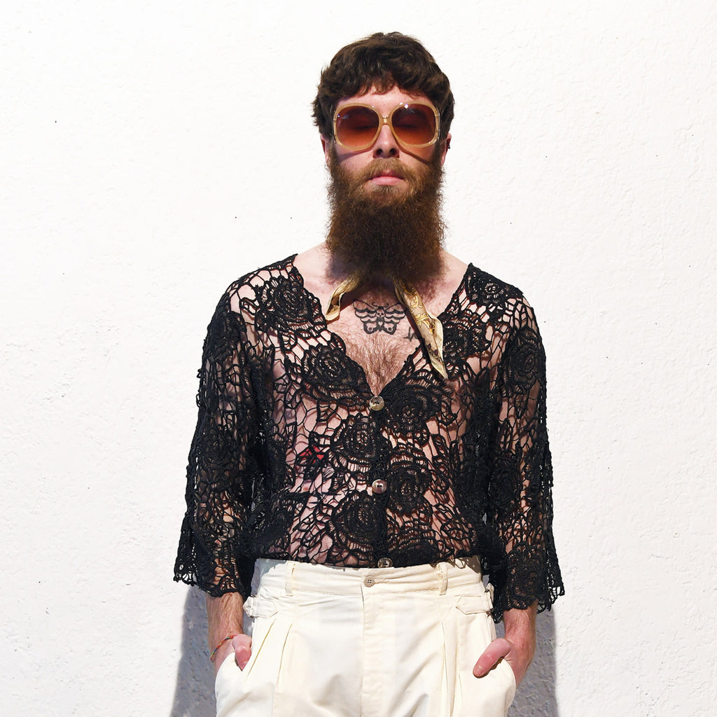 NORMA VINTAGE _macramé shirt