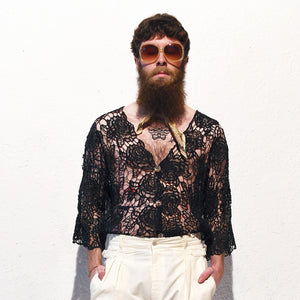 NORMA VINTAGE _macramé shirt