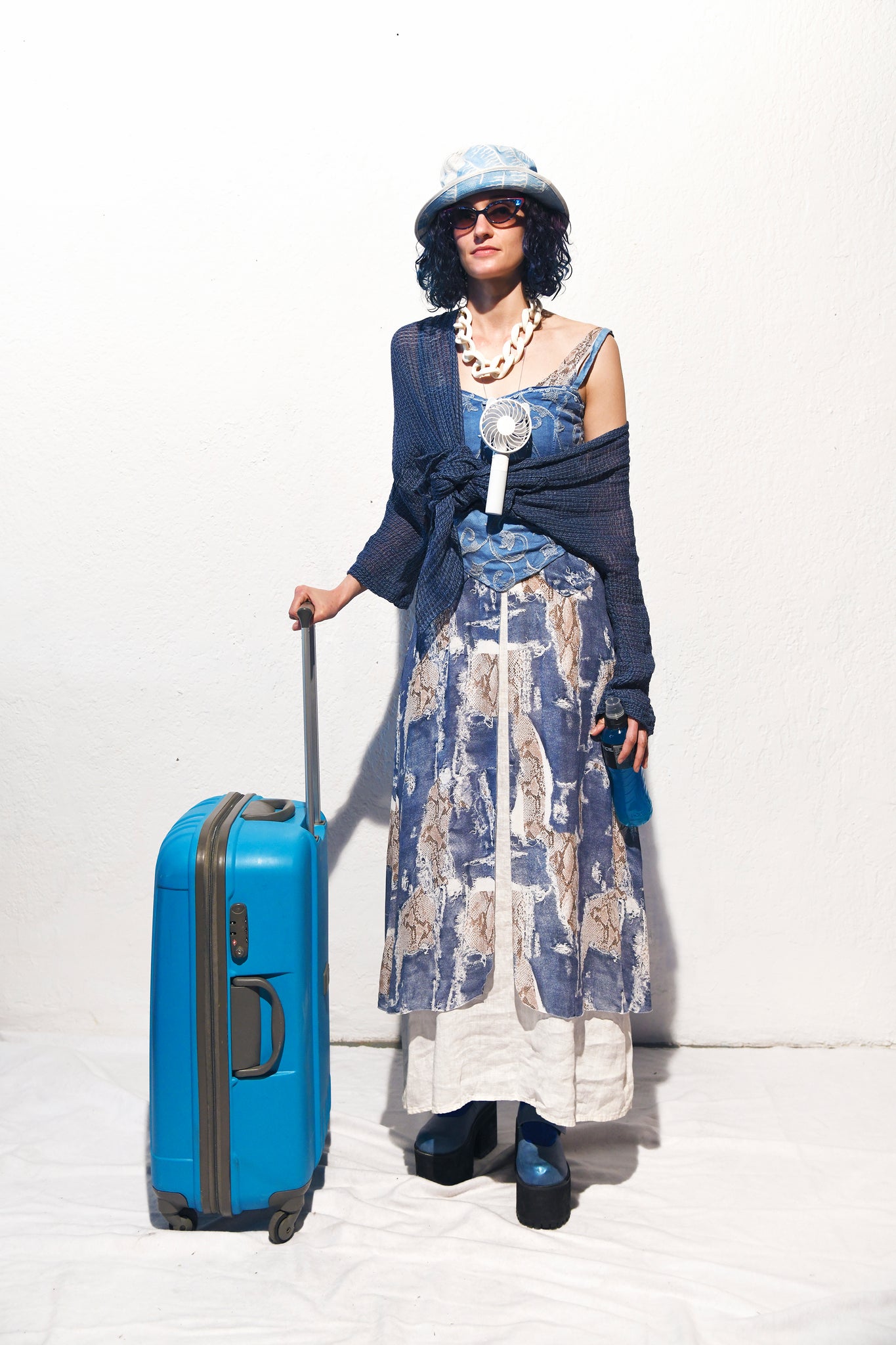 Norma Vintage _blue snake dress