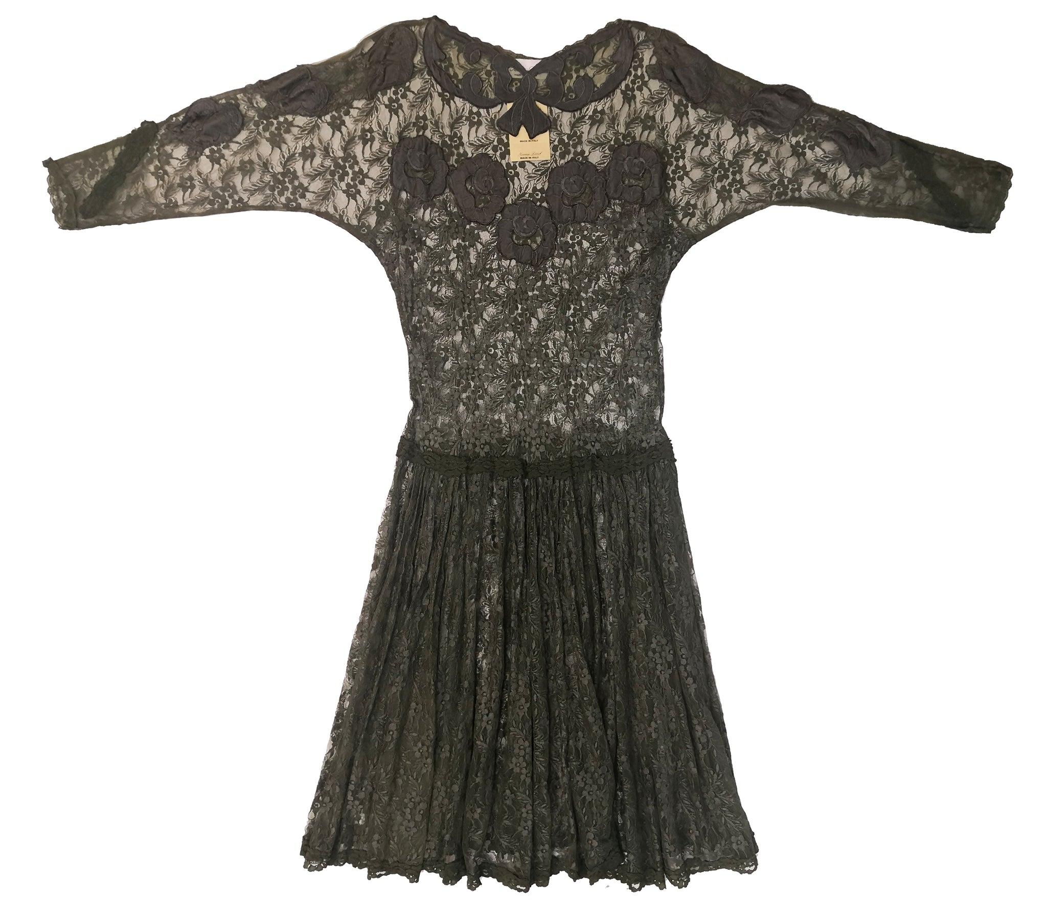 Norma Vintage _green lace dress