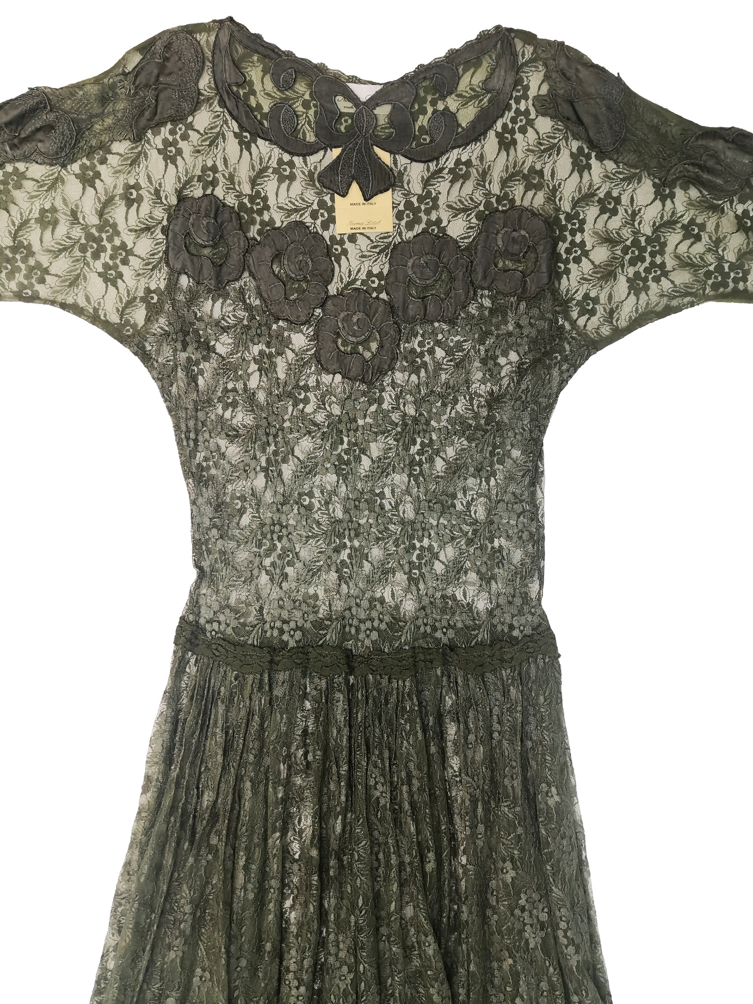 Norma Vintage _green lace dress