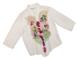 Norma Vintage _white flowers shirt