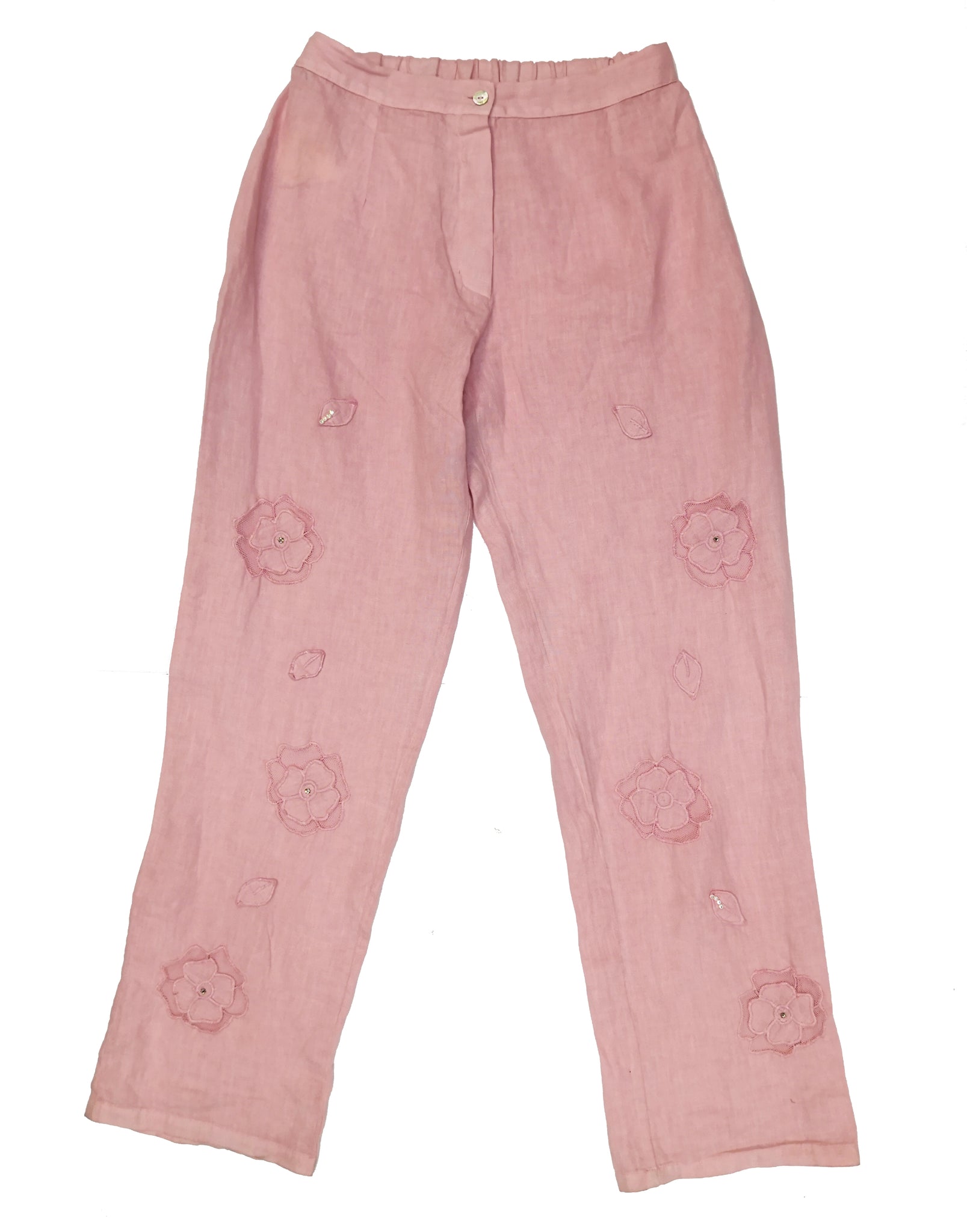 Norma Vintage _pink linen trousers