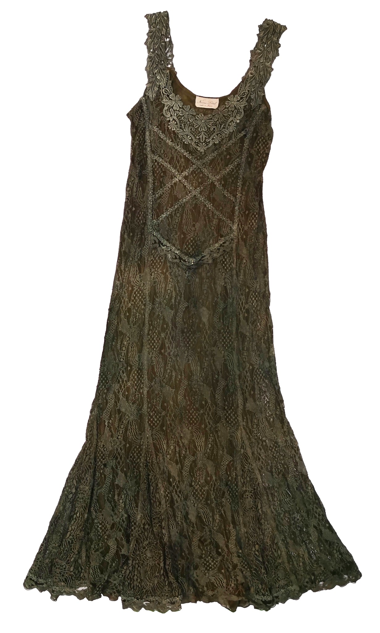 Norma Vintage _dark green dress