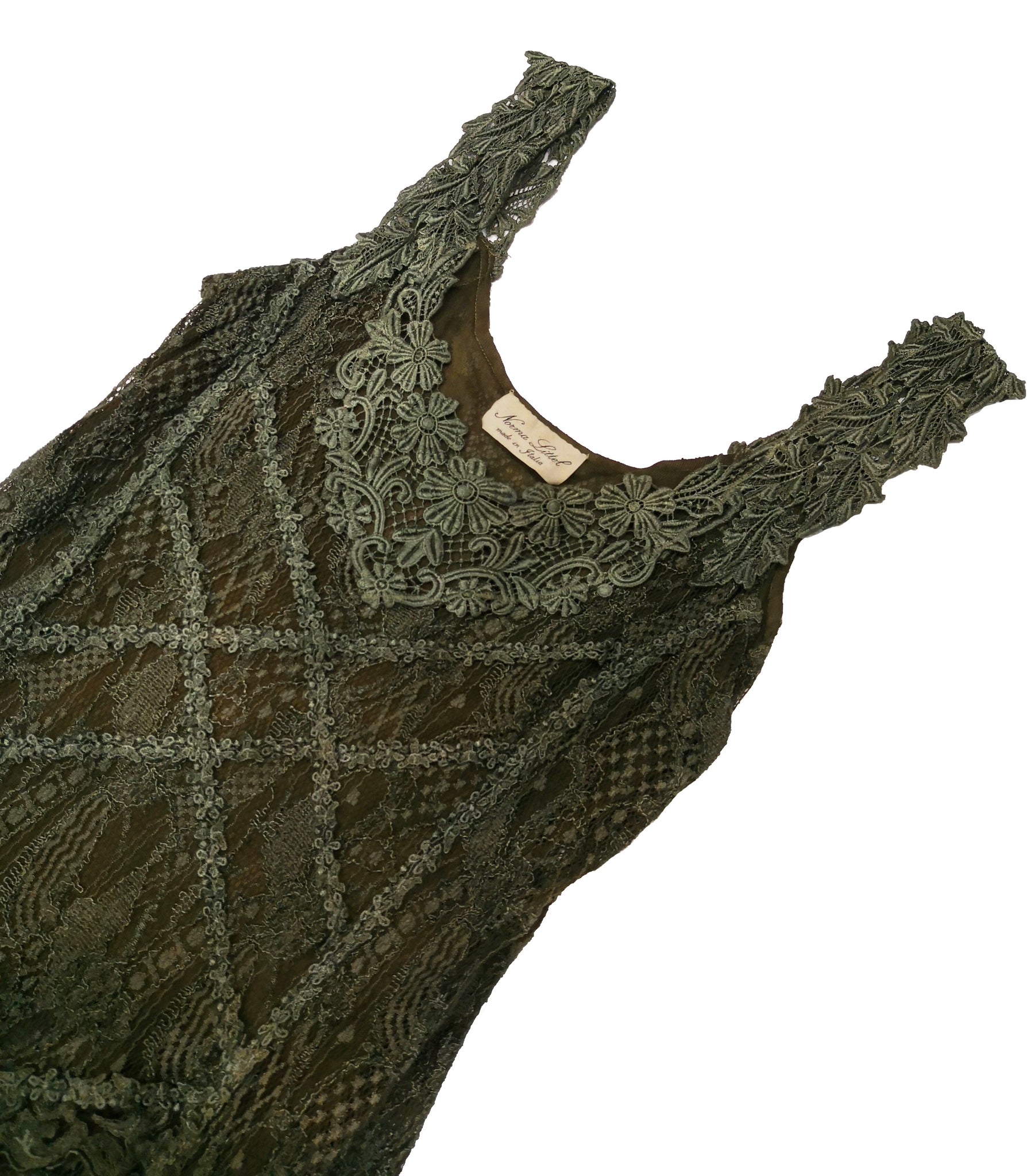 Norma Vintage _dark green dress
