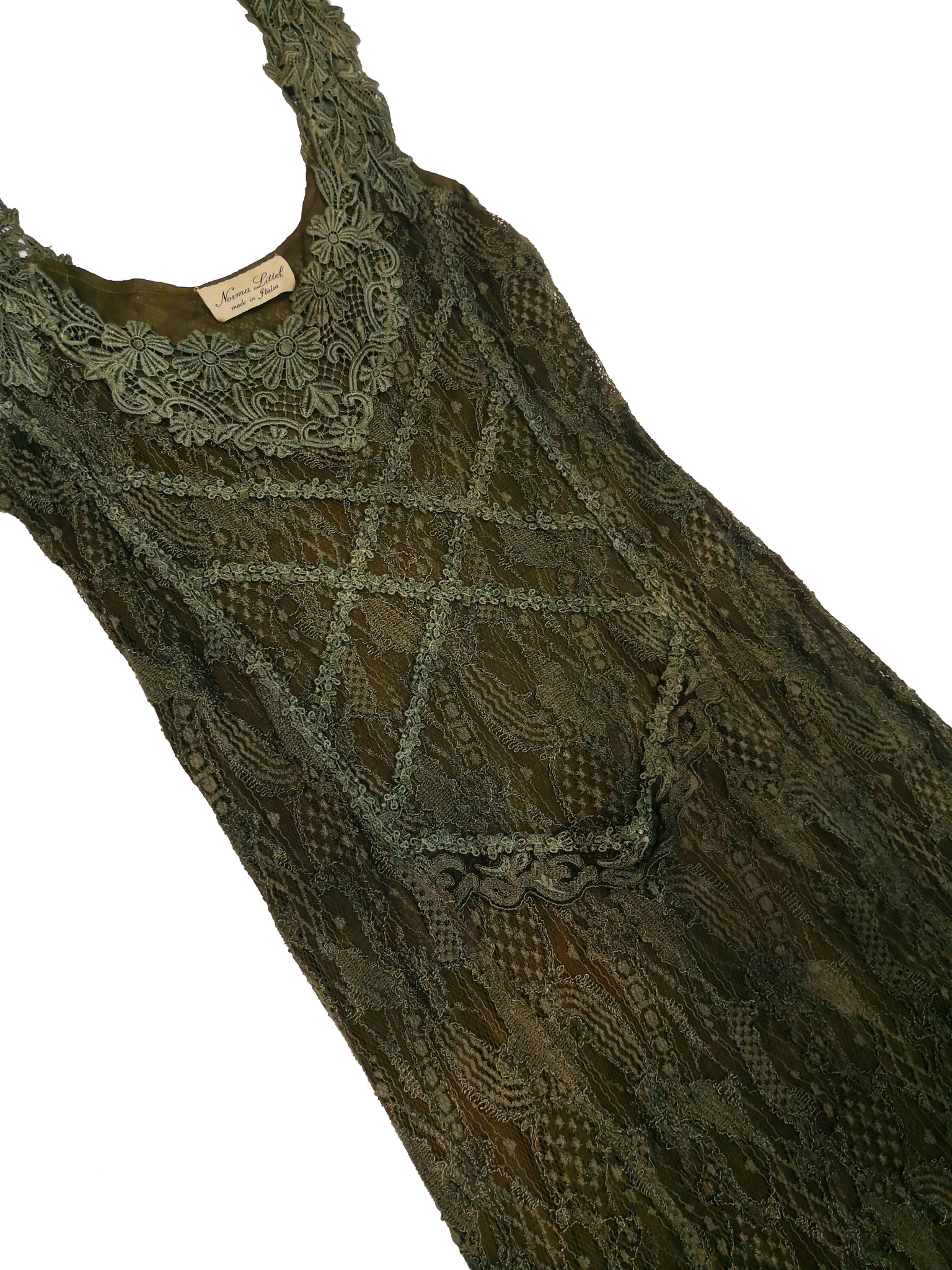 Norma Vintage _dark green dress