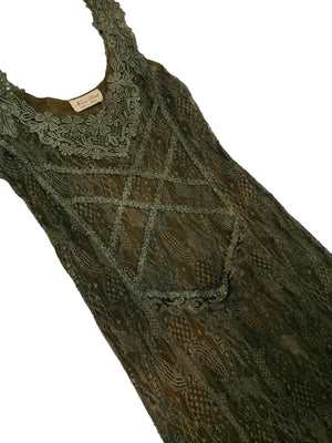 Norma Vintage _dark green dress
