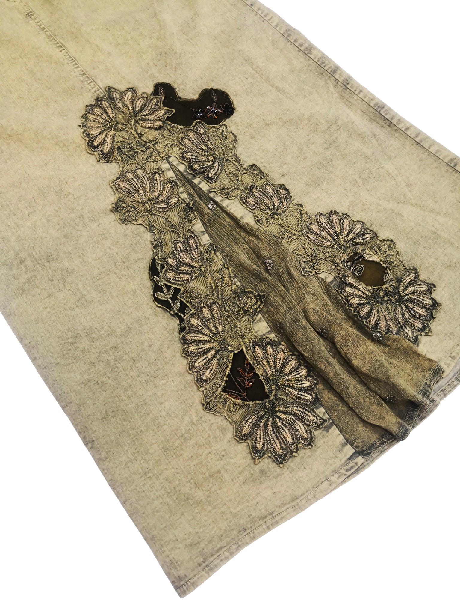 Norma Vintage _green denim skirt