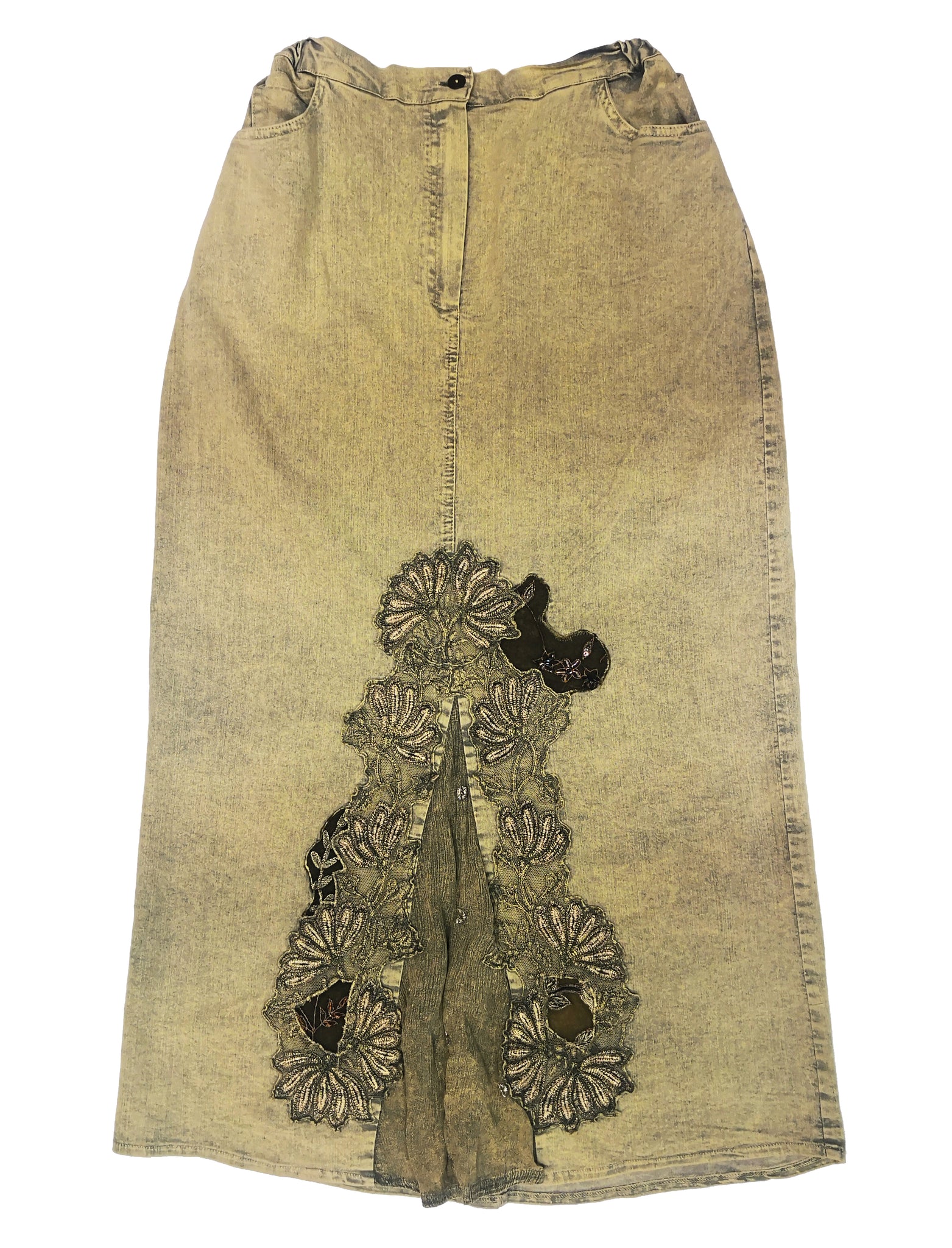 Norma Vintage _green denim skirt