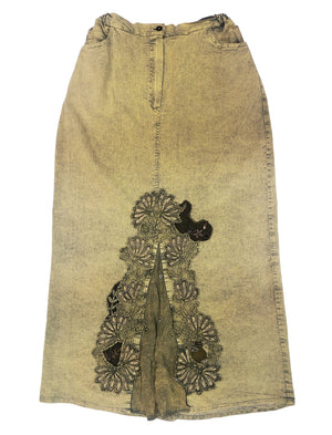 Norma Vintage _green denim skirt