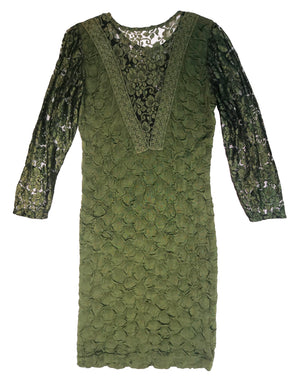 Norma Vintage _cloqué green dress
