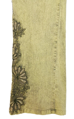 Norma Vintage _green denim trousers