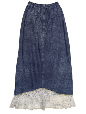Norma Vintage _denim & lace skirt