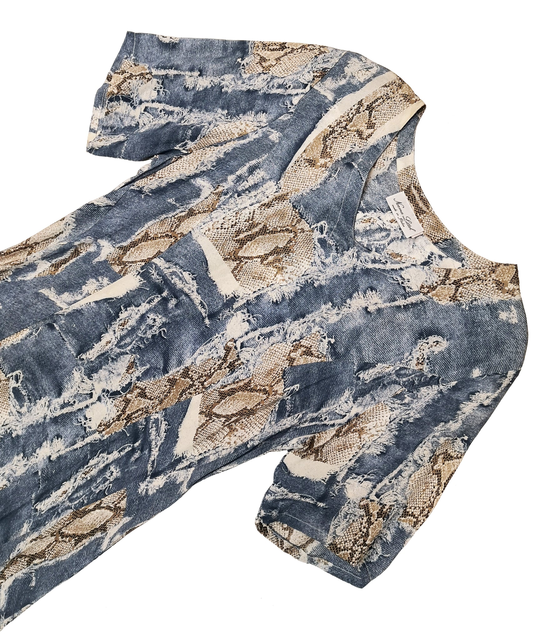 Norma Vintage _blue snake dress