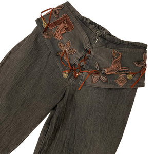 Norma Vintage _belt denim trousers