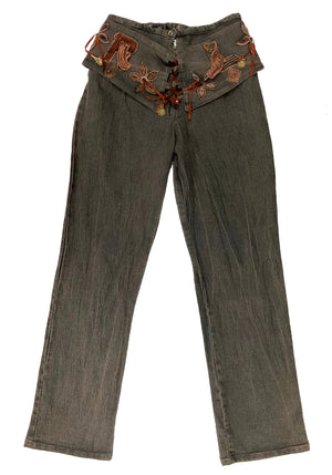 Norma Vintage _belt denim trousers